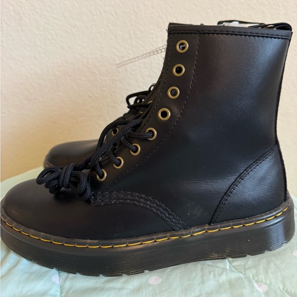 NEW Dr. Martens. Zavala Black Leather Boots Womens size 8